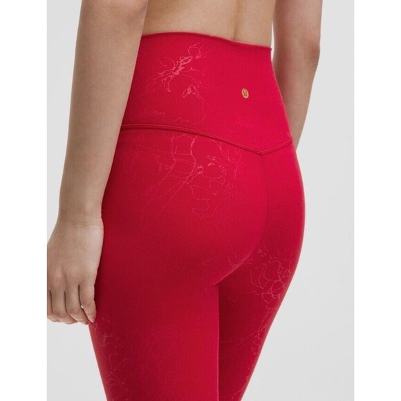 LUNAR NEW YEAR LULULEMON ALIGN HR PANT 25"SNAKE EMBOSS RED Size 8 - Picture 4 of 5